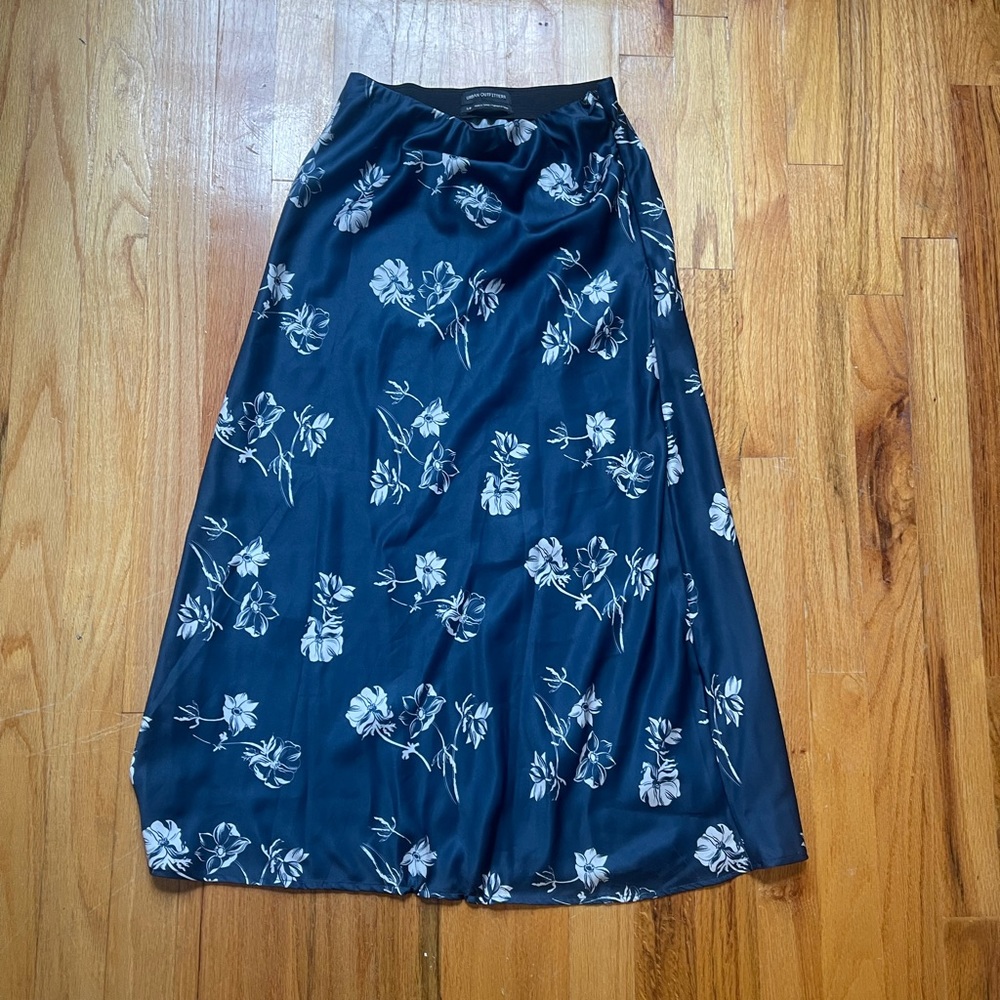 Urban outfitters blue silk midi skirt size s